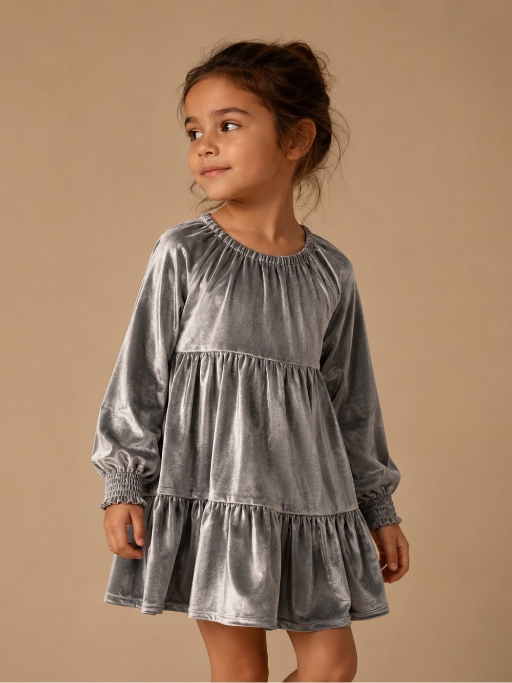 Thereabouts Silver Velvet Girls Dress Size Medium 10/12 Holiday Party NWT